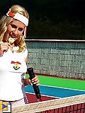 Sporty tennis playing teen